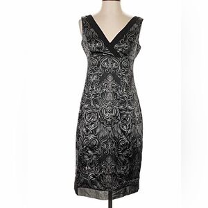 Jones Studio Black and Gold Midi Dress